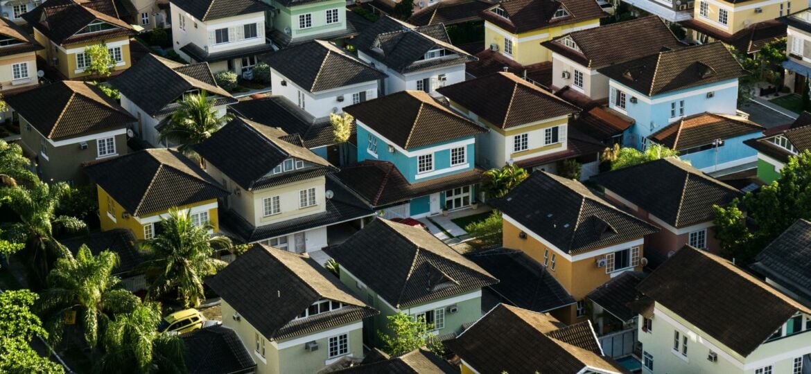 Aerial photo of neighborhood